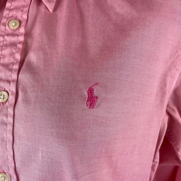 Ralph Lauren Sport Shirt Womens Small Pink Slim Fit Button Down (808) - Picture 2 of 10